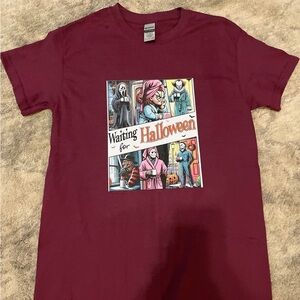 Maroon Halloween Graphic T-Shirt